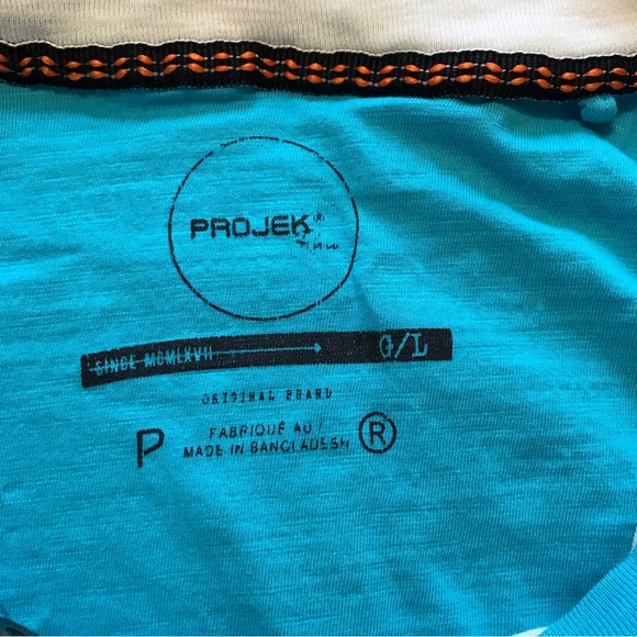 RGSTD Projek blue with white graffiti embroidery tee Size L - Picture 6 of 8
